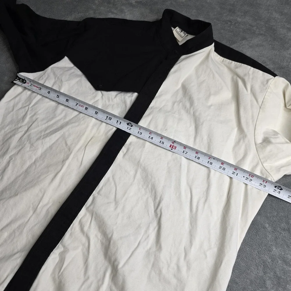 Vintage Buck Out Mens L Rodeo Casual Bullriding Shirt Black White/Cream USA TX